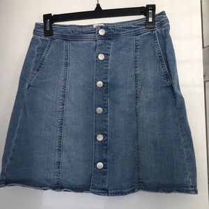 Button up denim skirt